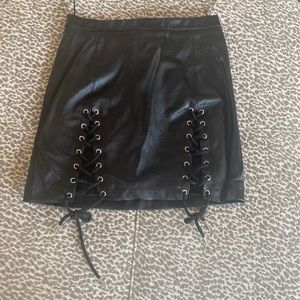 Faux leather mini skirt